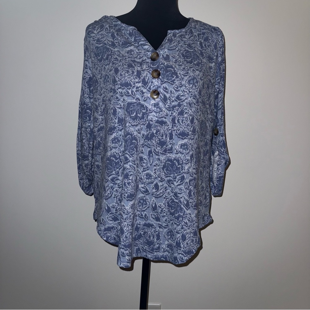 Como Vintage Floral Button-Down Women's Top Large